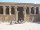 Edfu: Open courtyard facing hypostyle hall